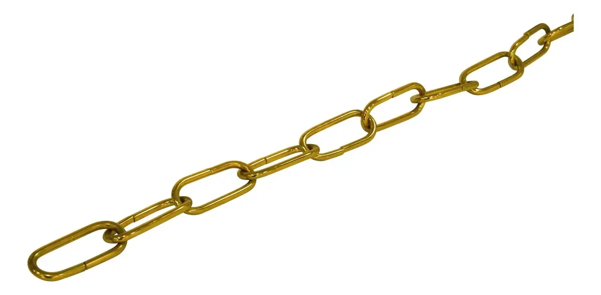 Corrente 1m Aço 4mm Ideal Para Lustres E Pendentes Cor Dourada