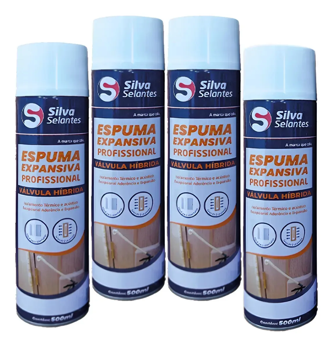Espuma Expansiva Pu Silva Selantes - Kit 4 Unidades