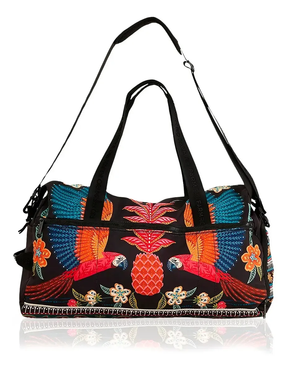 Mala Bolsa Farm Viagem Academia Unica Estampado (papagaios E Abacaxi)