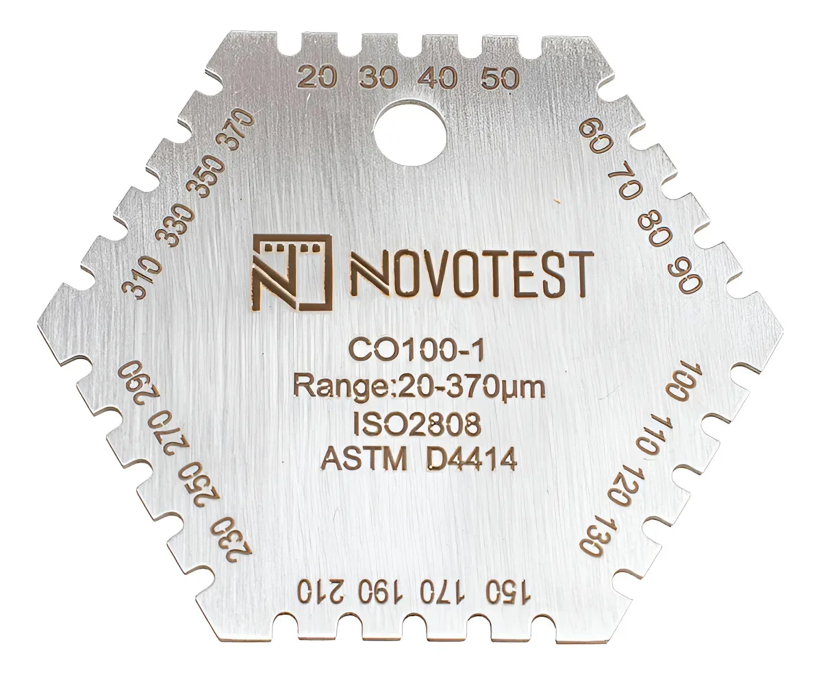 Medidor de Camada de Tinta Úmida Novotest, para 20 a 370 Microns em Aço Inoxidável