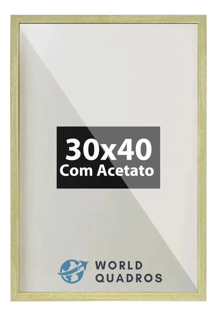 Kit 5 Molduras Retangulares de Madeira 30x40 para Fotos e Pôsteres Carvalho