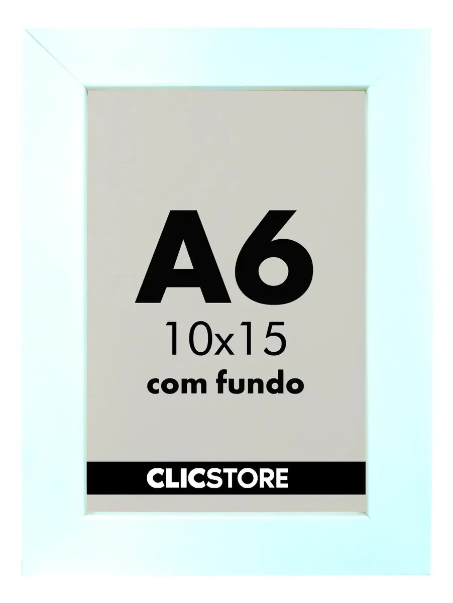 Kit 05 Moldura 10x15cm Com Fundo Para Quadros Cor Branco