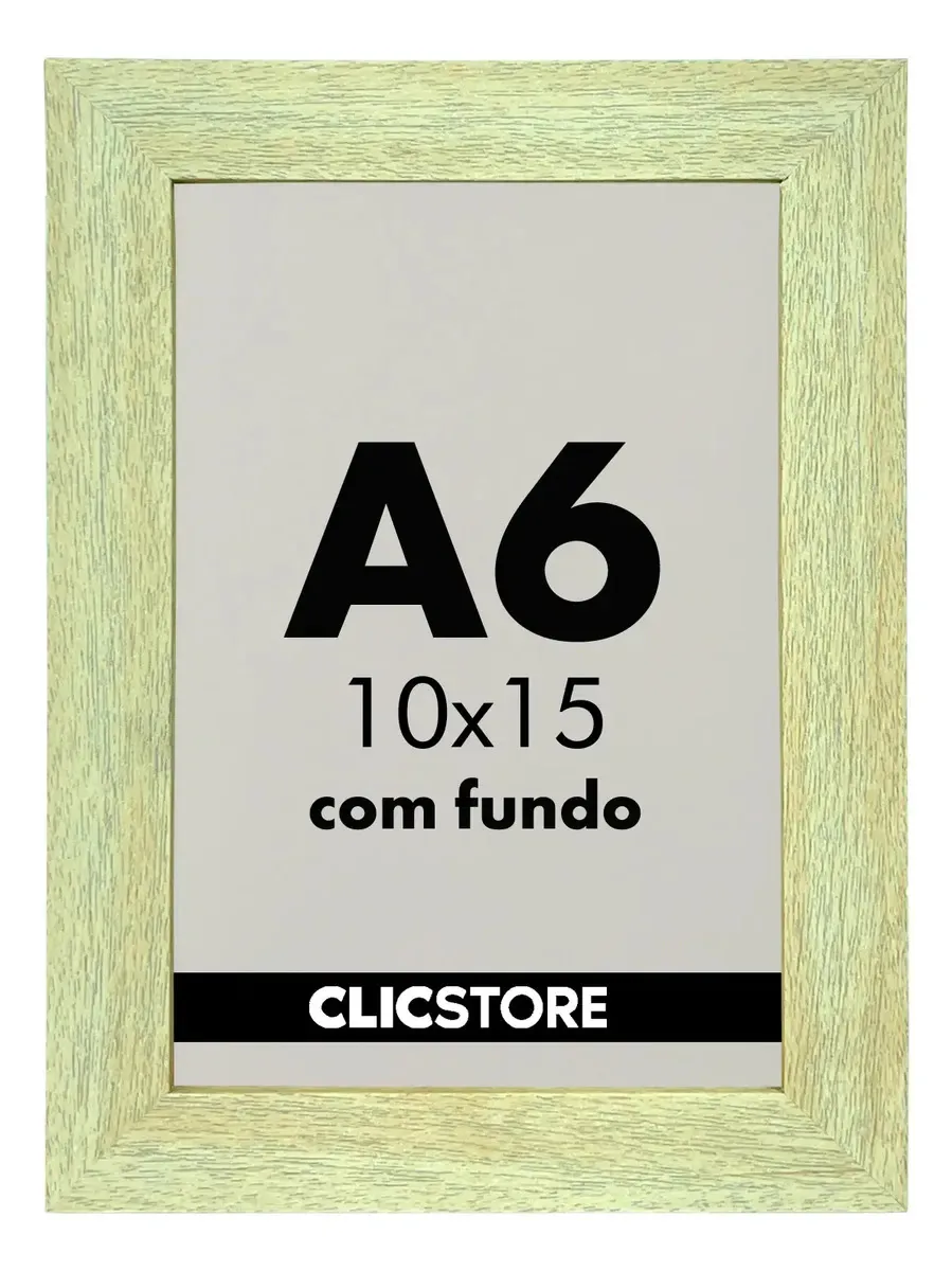 Kit 05 Moldura 10x15cm Com Fundo Para Quadros Diplomas Cor Carvalho