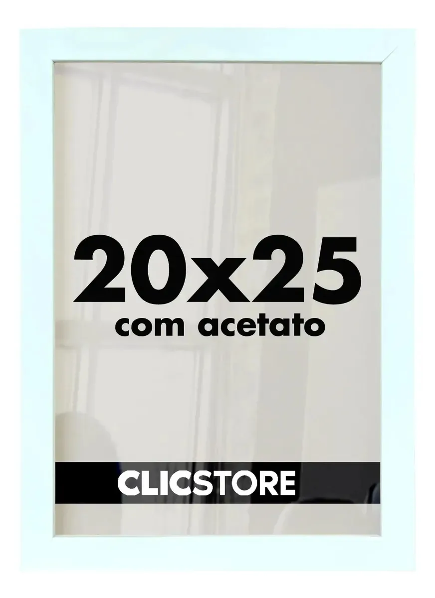 Kit 10 Molduras 20x25 Acetato Poster Porta Retrato Atacado Cor Branco