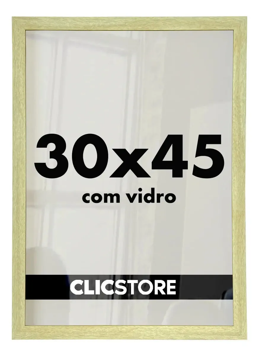 Kit 2 Molduras 30x45cm Com Vidro E Fundo Para Quadros Fotos Cor Carvalho