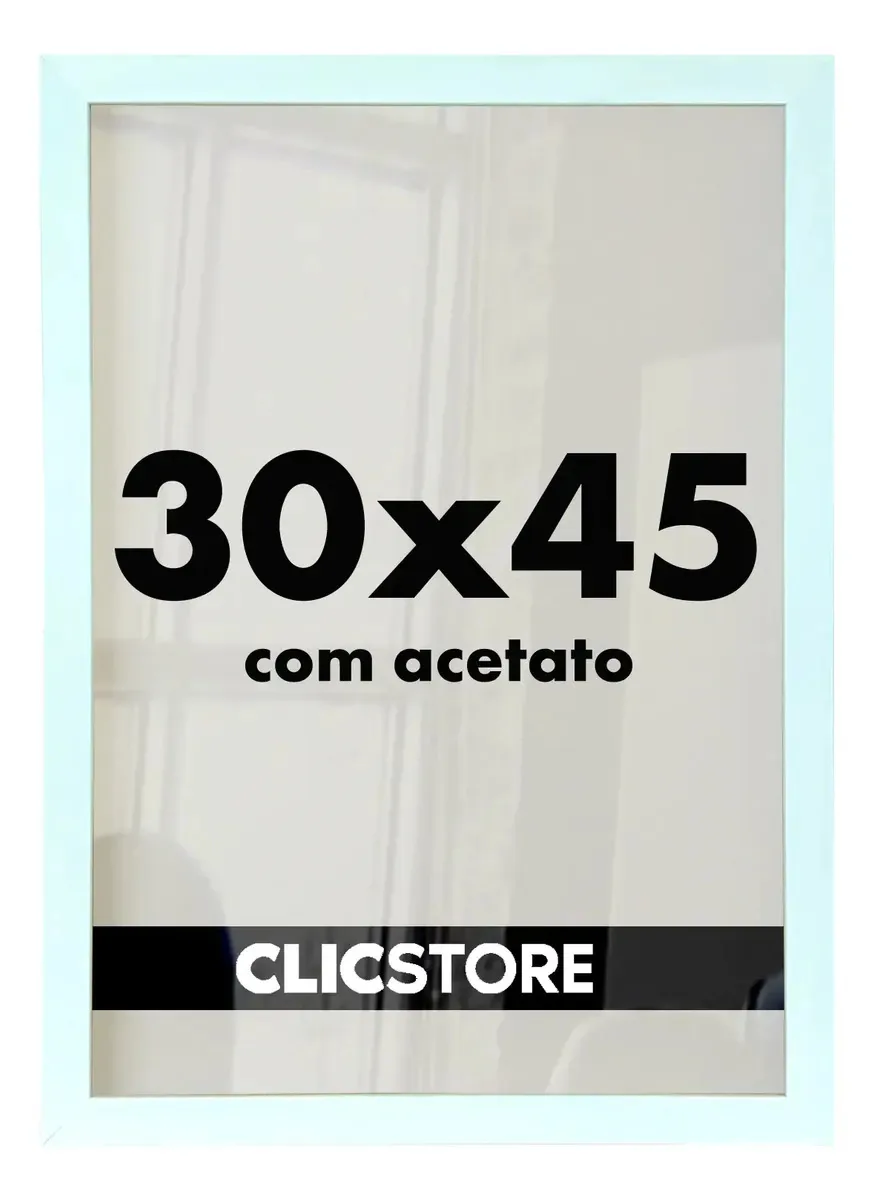 Kit 2 Molduras 30x45cm Com Acetato E Fundo Para Quadros Cor Branco