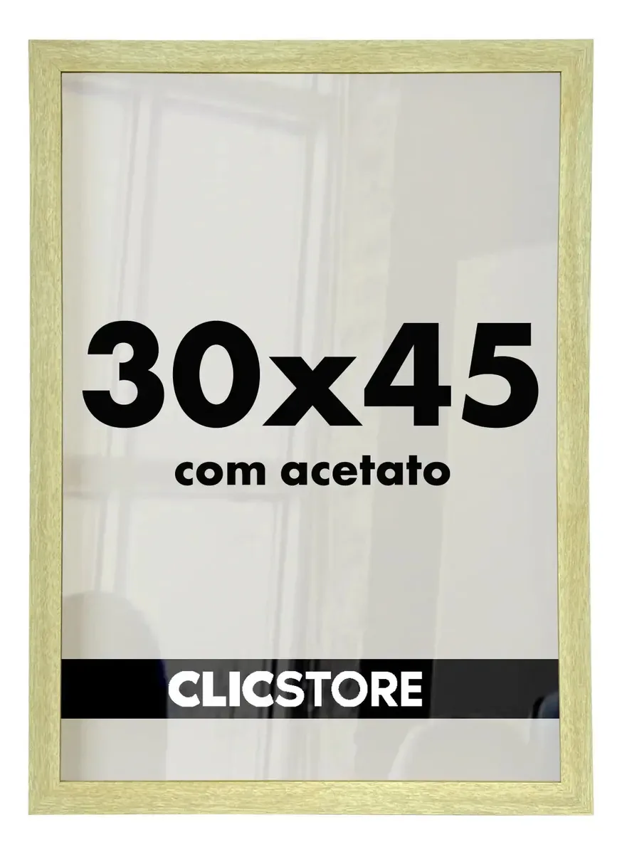 Kit 2 Molduras 30x45cm Com Acetato E Fundo Para Quadros Cor Carvalho