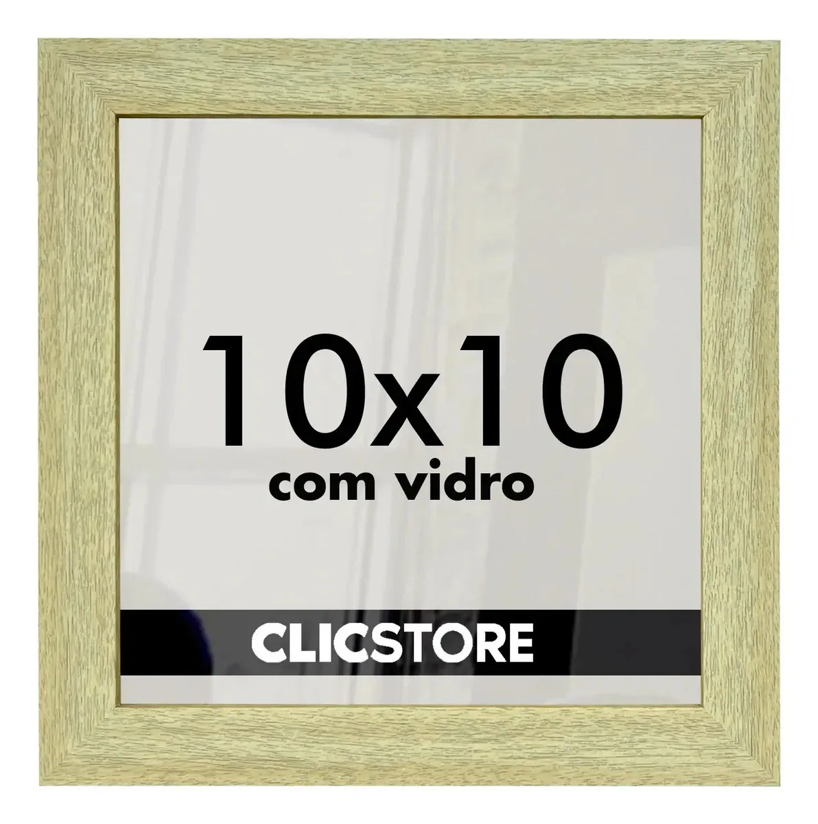 Kit 2 Molduras 10x10cm Com Vidro E Fundo Fotos Quadros Cor Carvalho