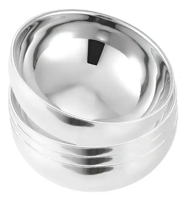 Conjunto 10 Bowls Pequenos Isolamento Térmico Calor Ou Frio Prata
