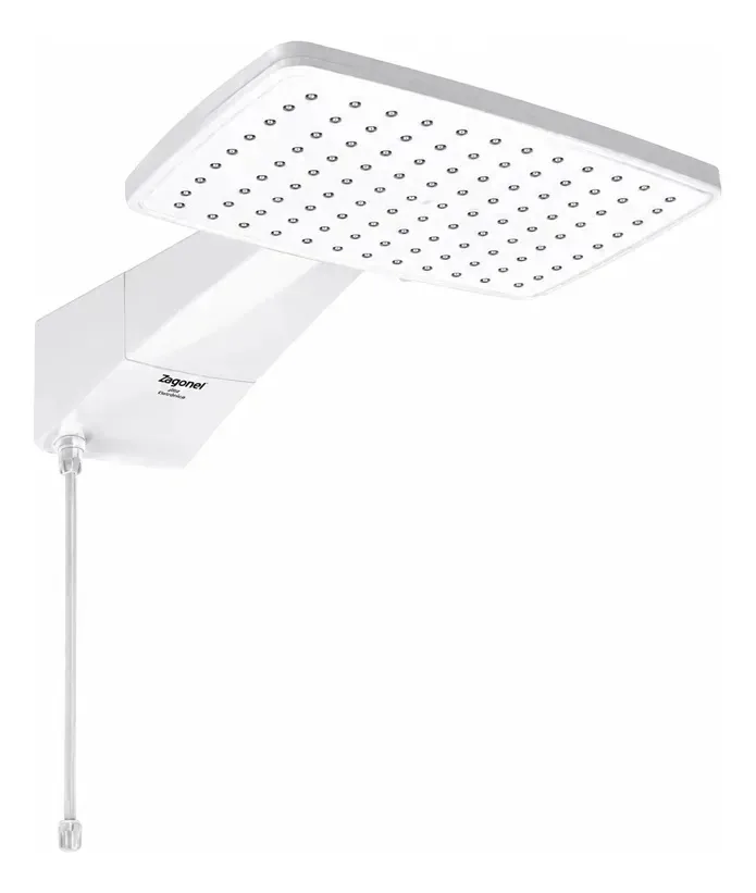 Chuveiro Ducha Eletrônica Polo Espalhador Grande 5500w Branco 5.5 Kw