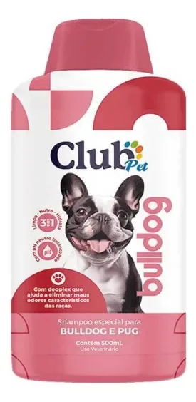 Shampoo Especial Para Cães Da Raça Bulldog 500ml 3em1
