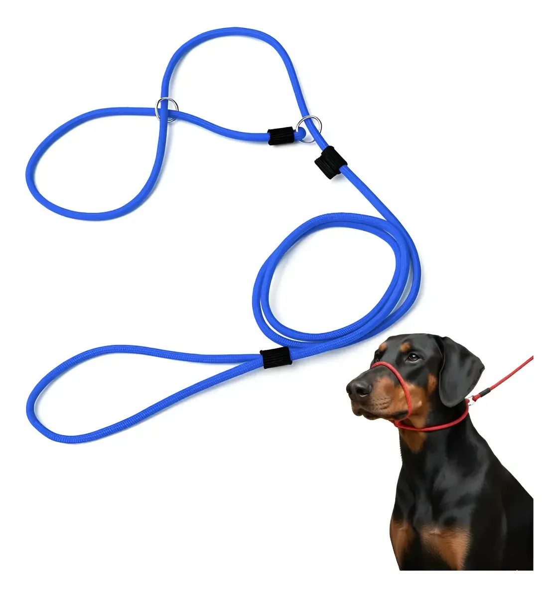 Guia De Treinamento Unificada Cães 8mm Passeio Adestramento Cor Azul