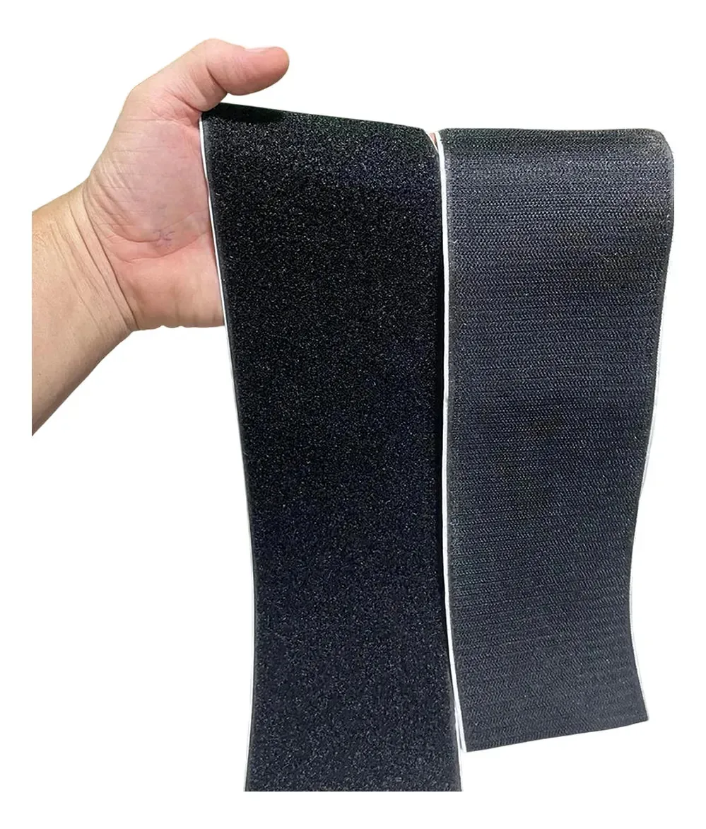 Velfix Fecho De Contato Adesivo Preto De 100mm Macho E Femea Preto 2 Metros