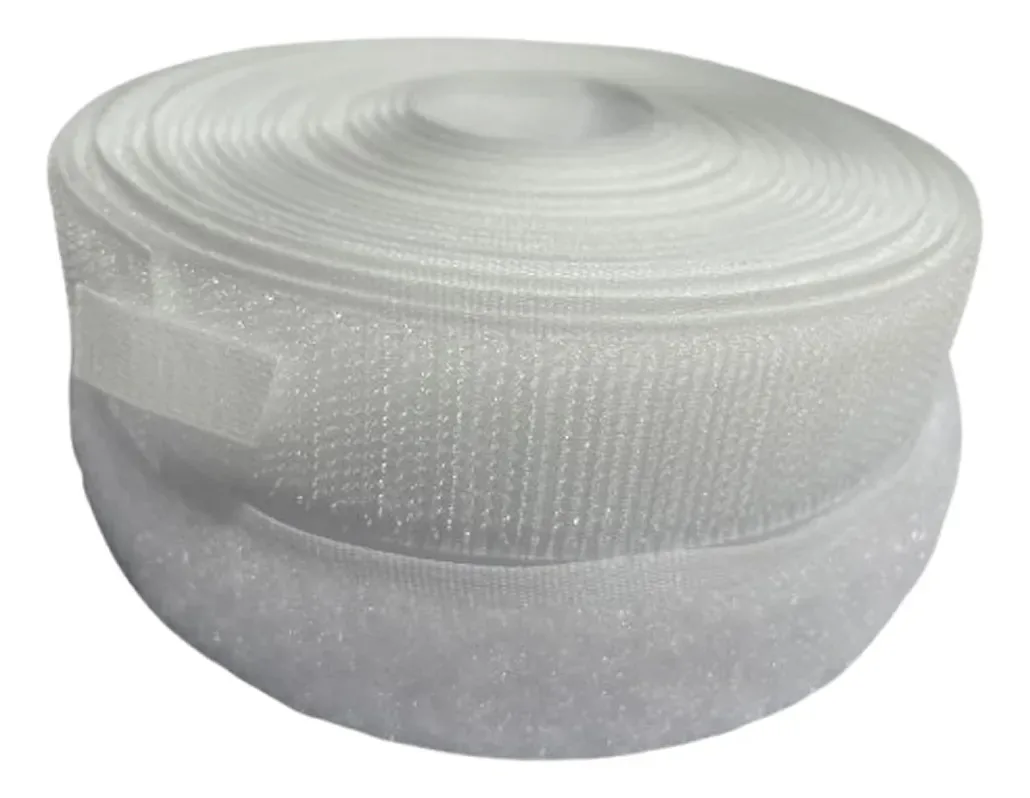 Velcro Preto 20mm - Fecho De Contato Rolo 25mts Macho/femea Cor Branco
