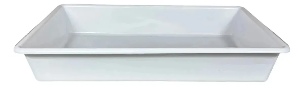 Bandeja Plástica Retangular Multiuso Resistente Organização Branco