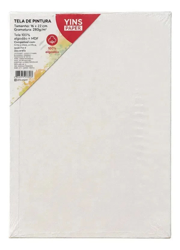 Kit 5 Telas Pintura 16x22 Canvas Algodão Mdf Aquarela Óleo