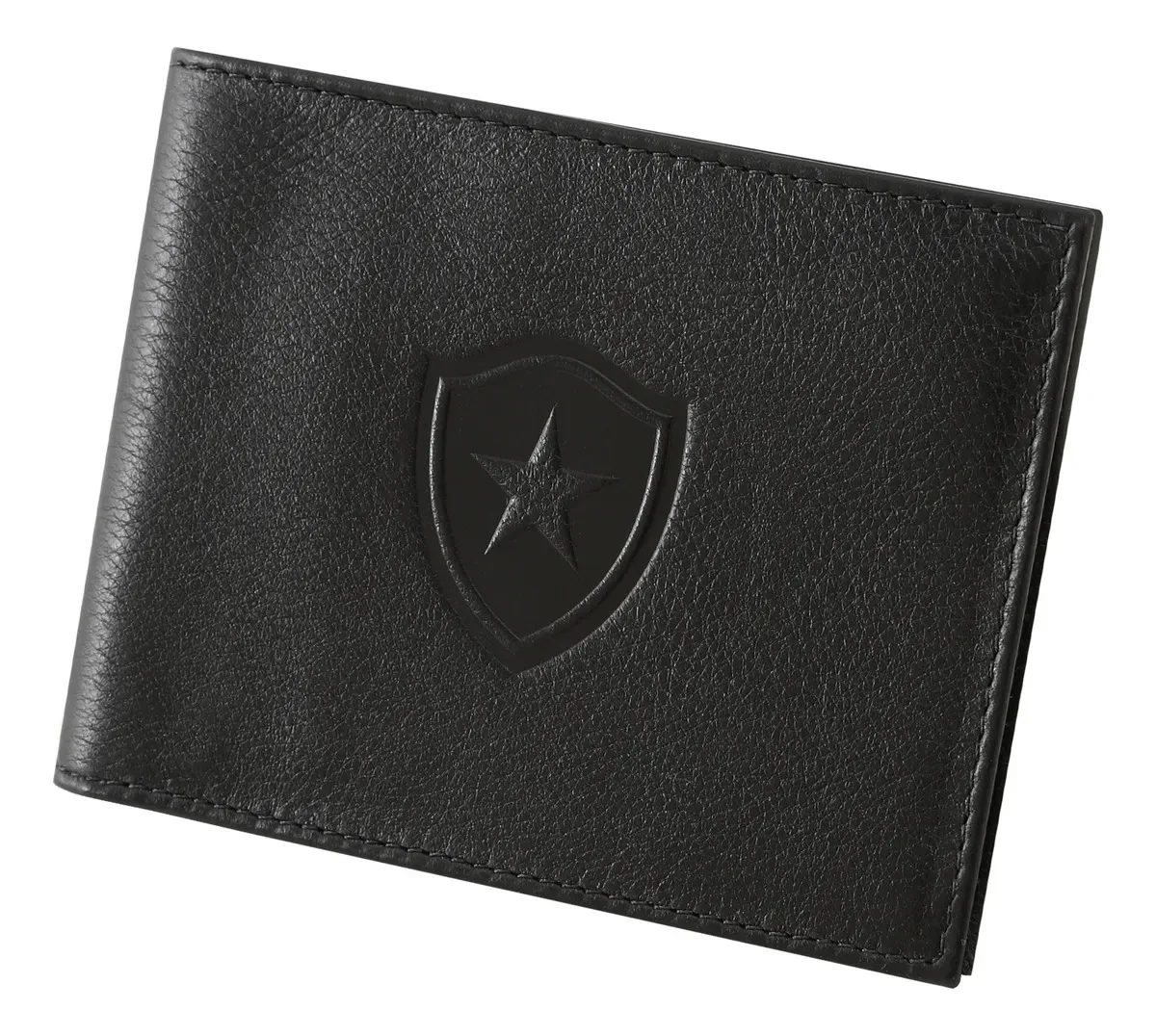 Carteira de Couro Botafogo Masculina Preta Com Porta Moedas