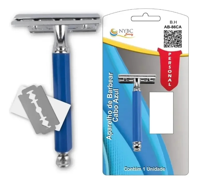 Aparelho De Barbear Aço Inoxidável E Cabo Plástico Nybc