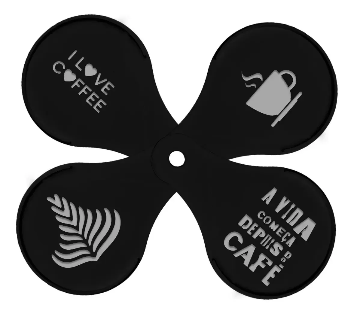 Kit 04 Stencils Aduze Reutilizável Tema Frases Para Café