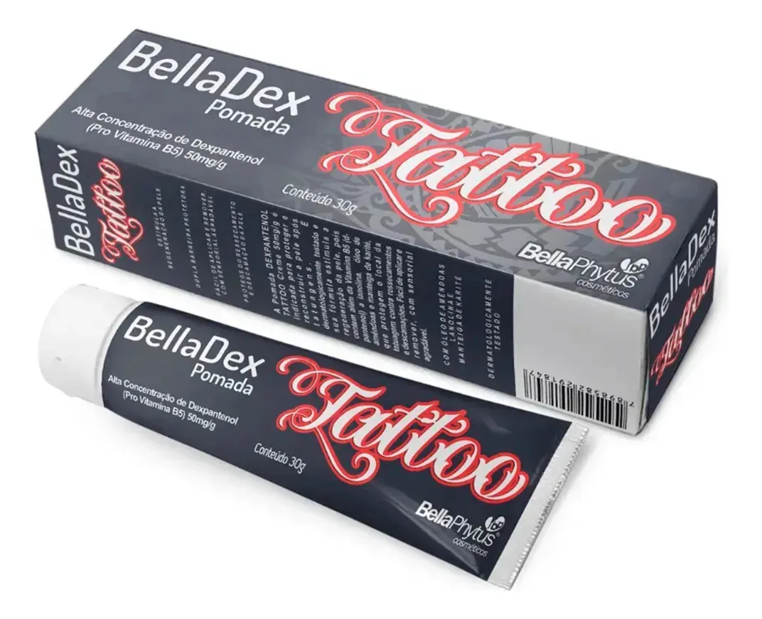 Creme Para Tatuagem Bellaphytus BellaDex Tattoo Cicatrizante e Hidratante