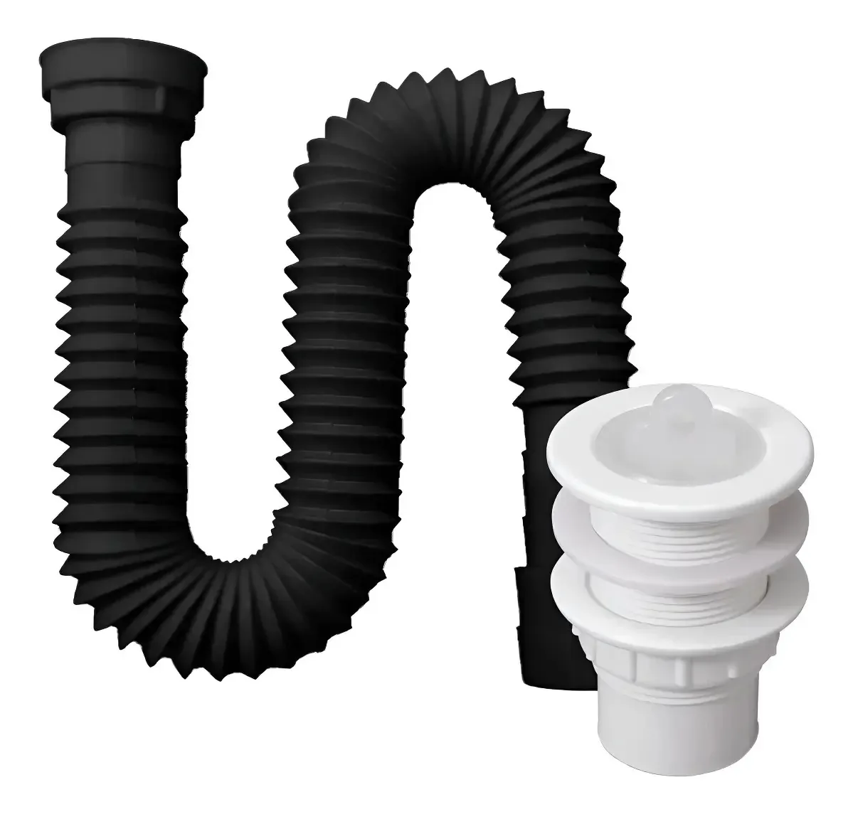 Kit Sifão Preto 72cm + Válvula V9