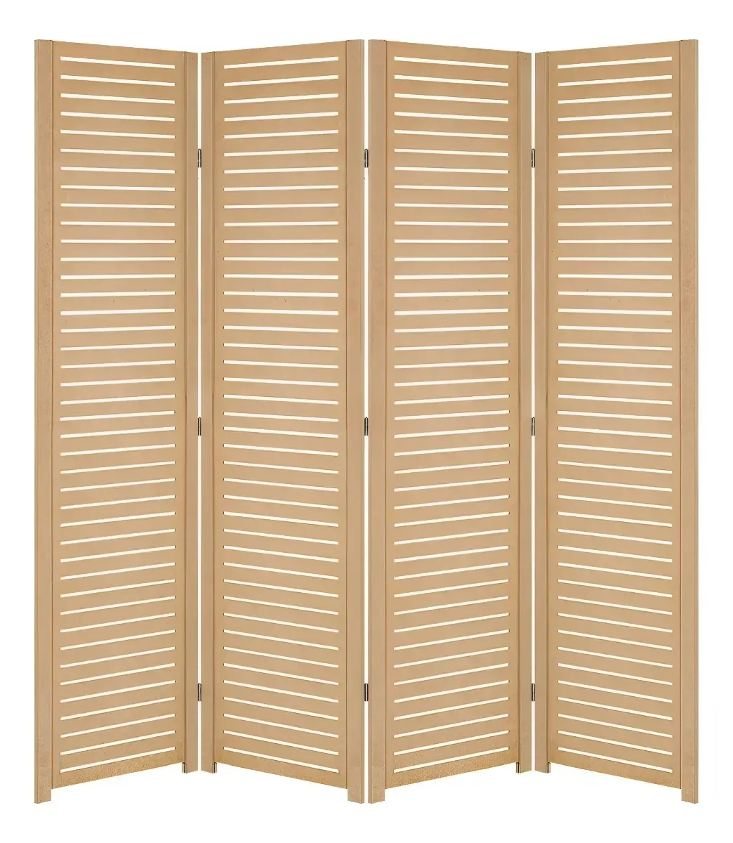 4 Biombo Mdf Marrom Divisor De Ambientes Folha Horizontal Marrom