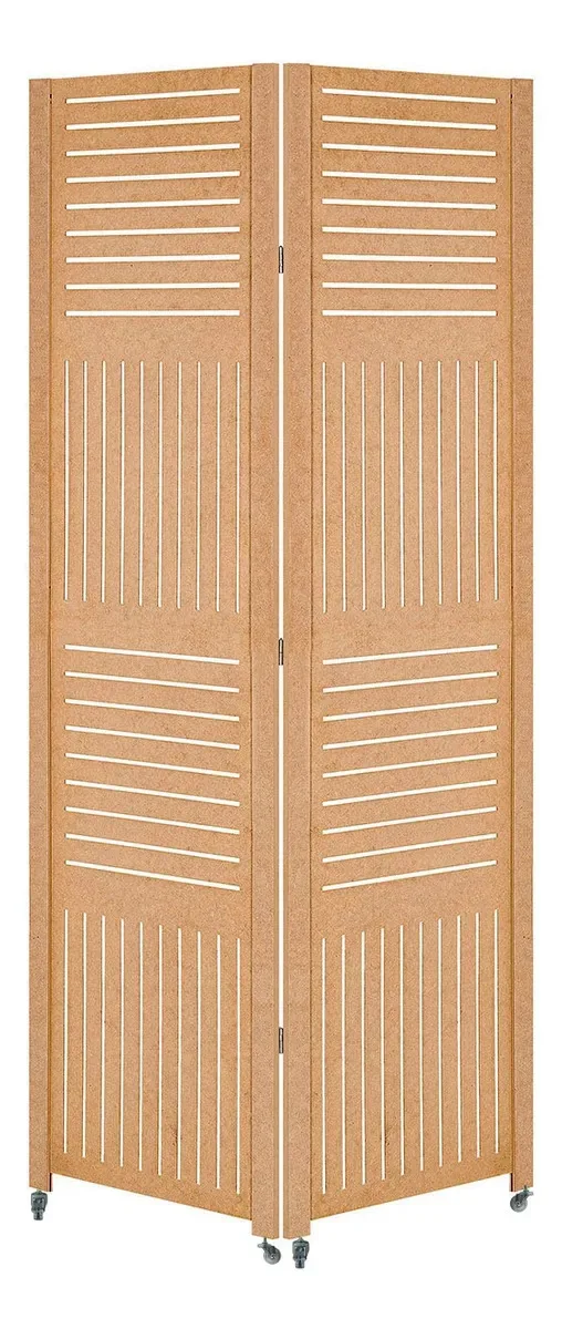 2 Biombo Horizontal Vertical Painel Mdf Divisória Rodízio Np