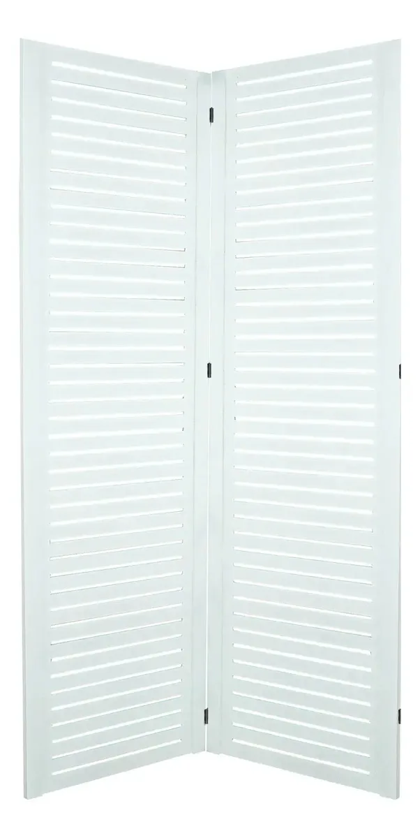 2 Biombo Placa Mdf Pintado Separador Divisor De Ambiente Cor Branco Horizontal