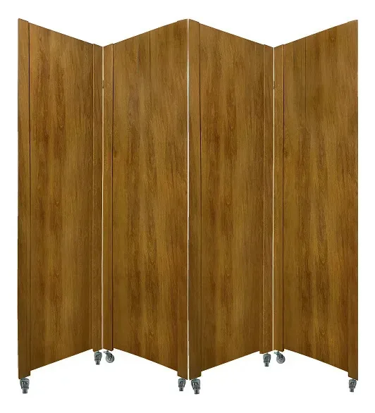 4 Biombo Madeirado Com Rodinha Painel Divisor De Ambiente Cc Liso Fechado Madeirado