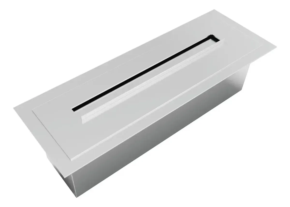 Kit Queimador Para Lareira 60cm E Champanheira/porta Bebida Cinza