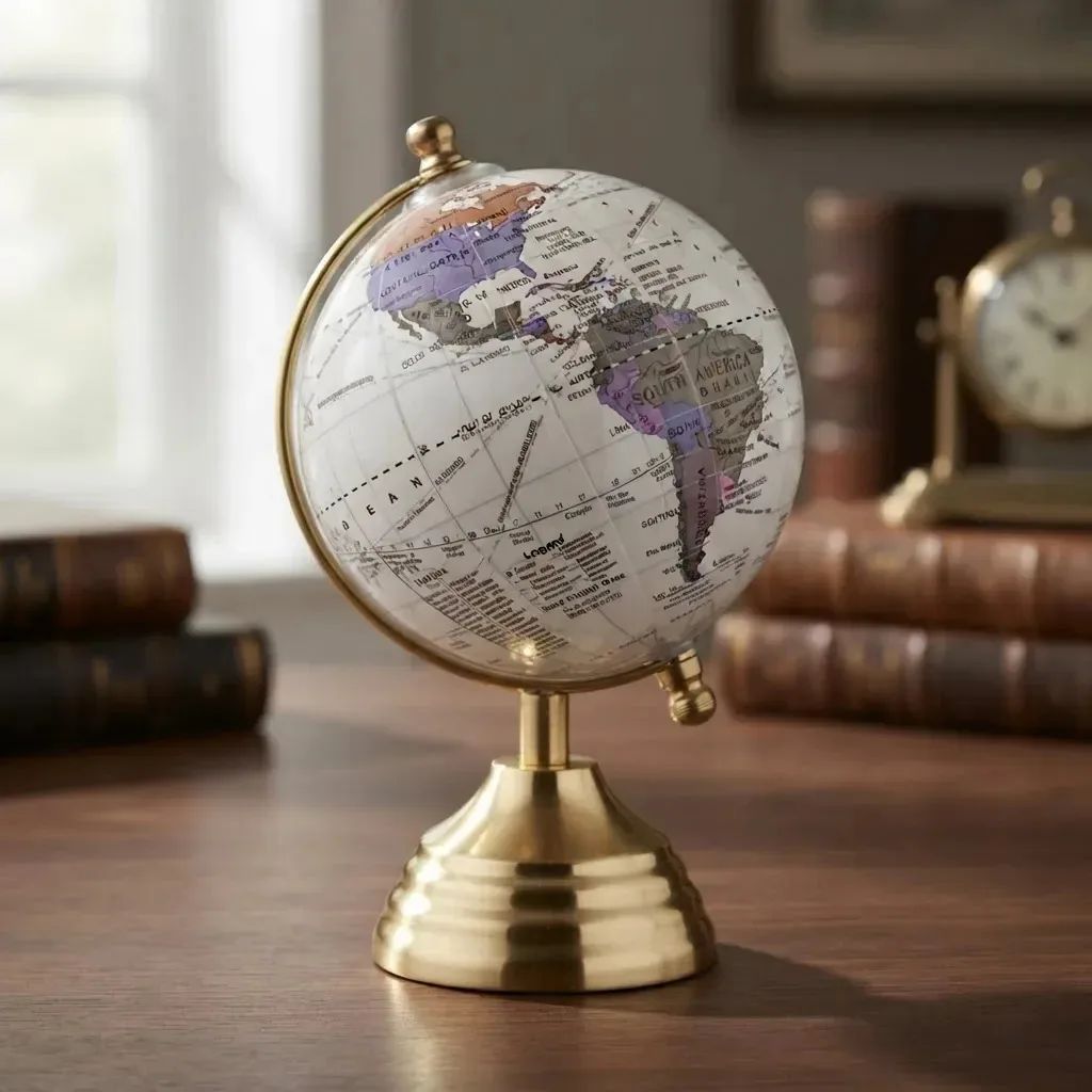 Enfeite Decorativo De Mesa Globo Terrestre Pequeno 14cm Modelo 1