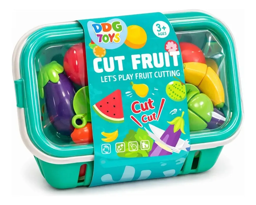 Kit Comidinha Cortar Velcro Brinquedo Educativo Colorido