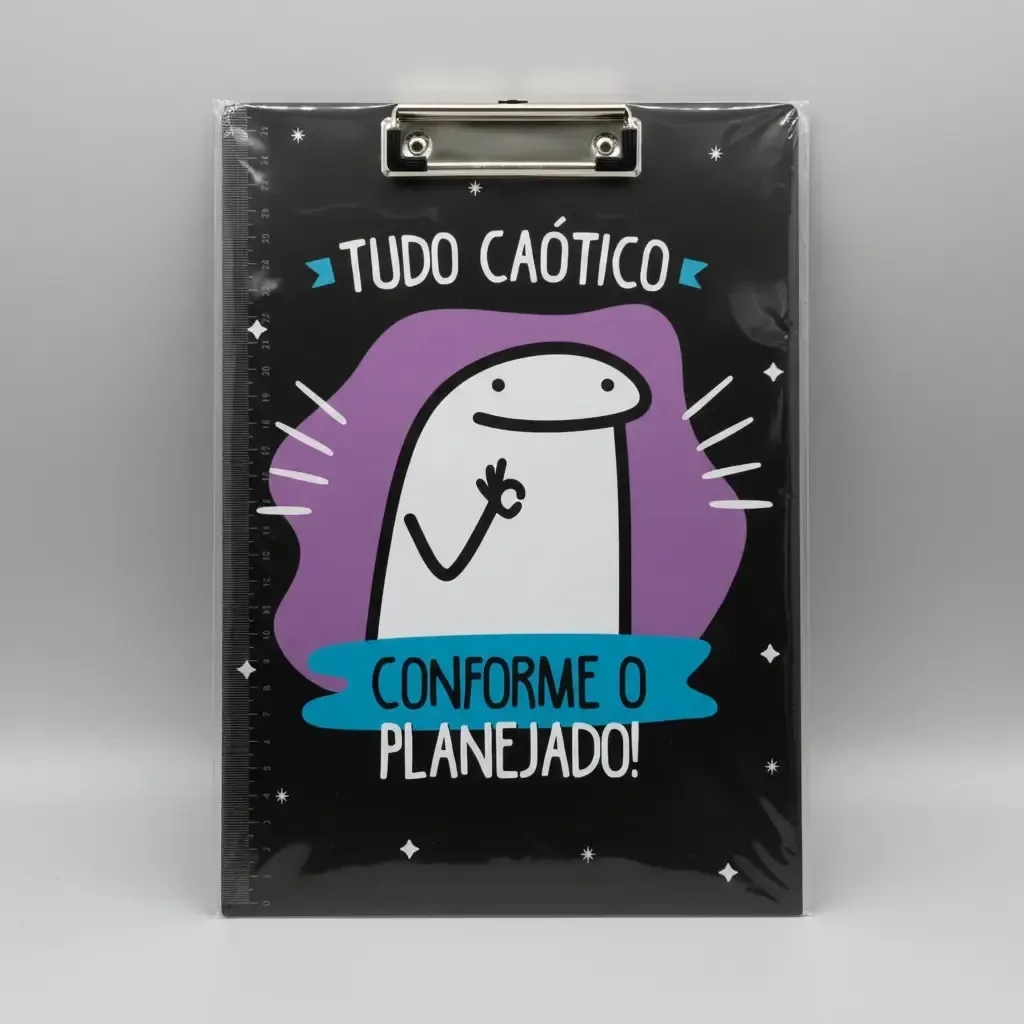 Prancheta Cosy Flork, para Desenho A4 com Meme Divertido