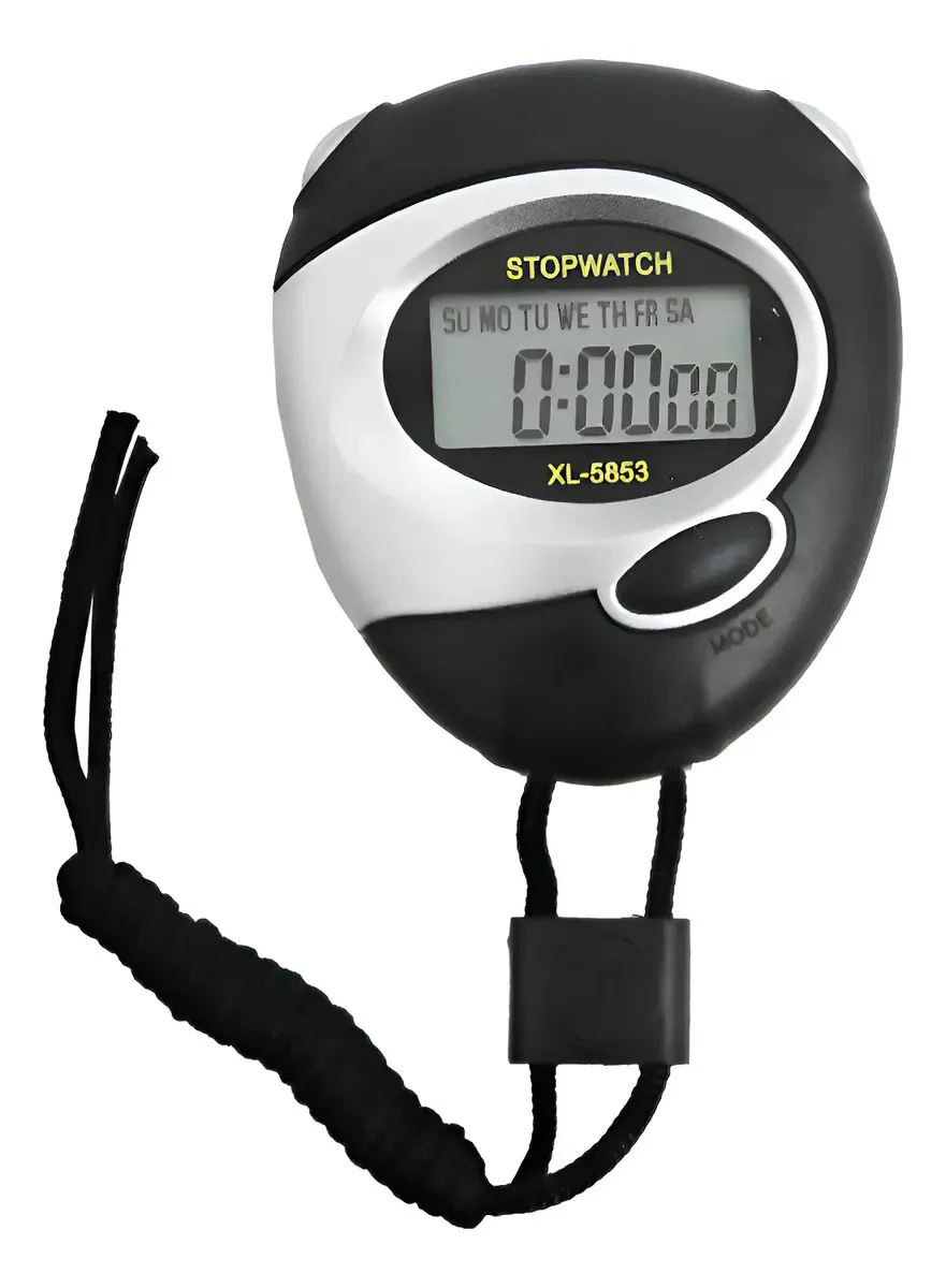 Cronometro Digital Com Alarme Relógio Calendário E Bateria. Preto