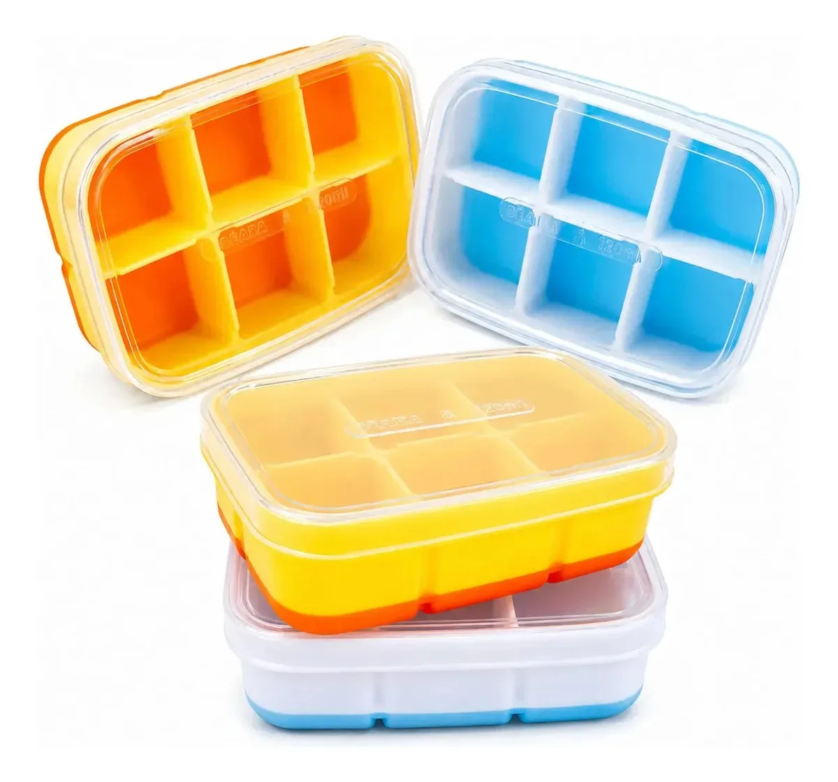 Kit C/ 2 Mini Formas Silicone P/ Gelo, Papinhas E Temperos Amarelo