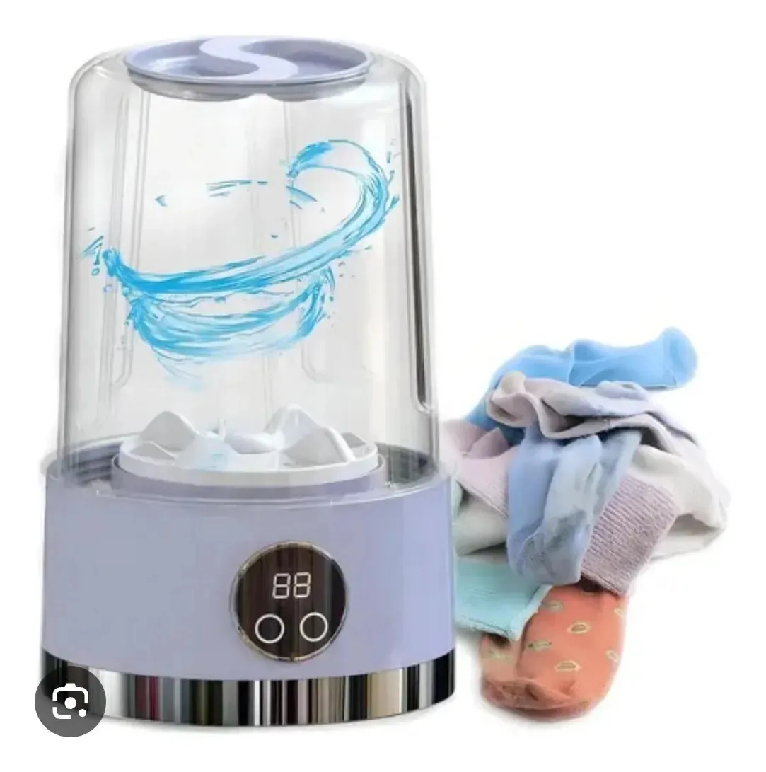 Mini Máquina De Lavar Portátil Para Roupas E Meias Branco
