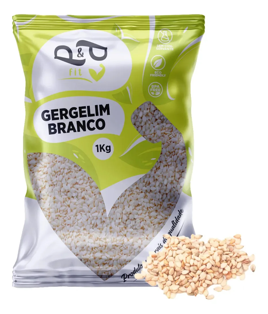 Gergelim Branco Despeliculado 1kg - P&p