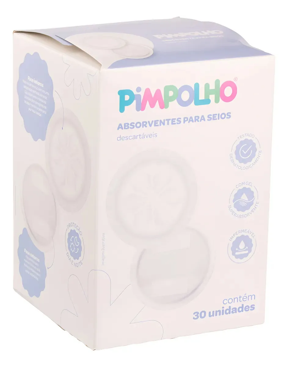 Absorvente Seios Descartáveis Anti-vazamento 30 Unidades Branco
