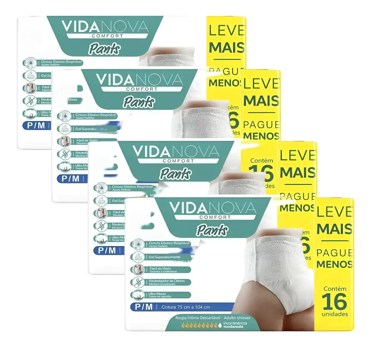 Kit Fraldas Geriatrica Pants 64 Unidades Tamanho P/M