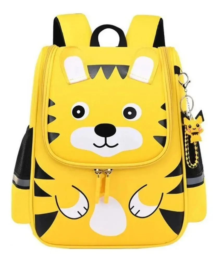 Mochila Escolar Tigrinho Grande - Fofy - Escolar /passeio Amarelo Liso