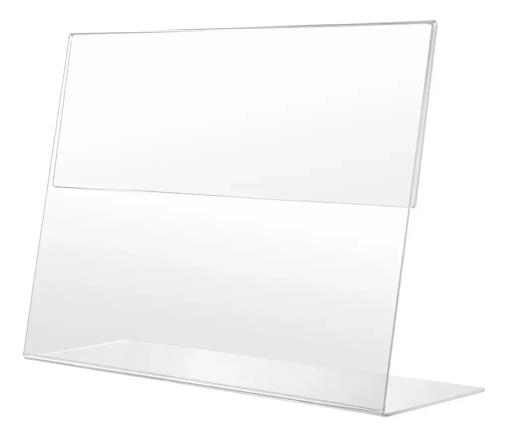Display de Acrílico para Mesa A4 Horizontal Transparente