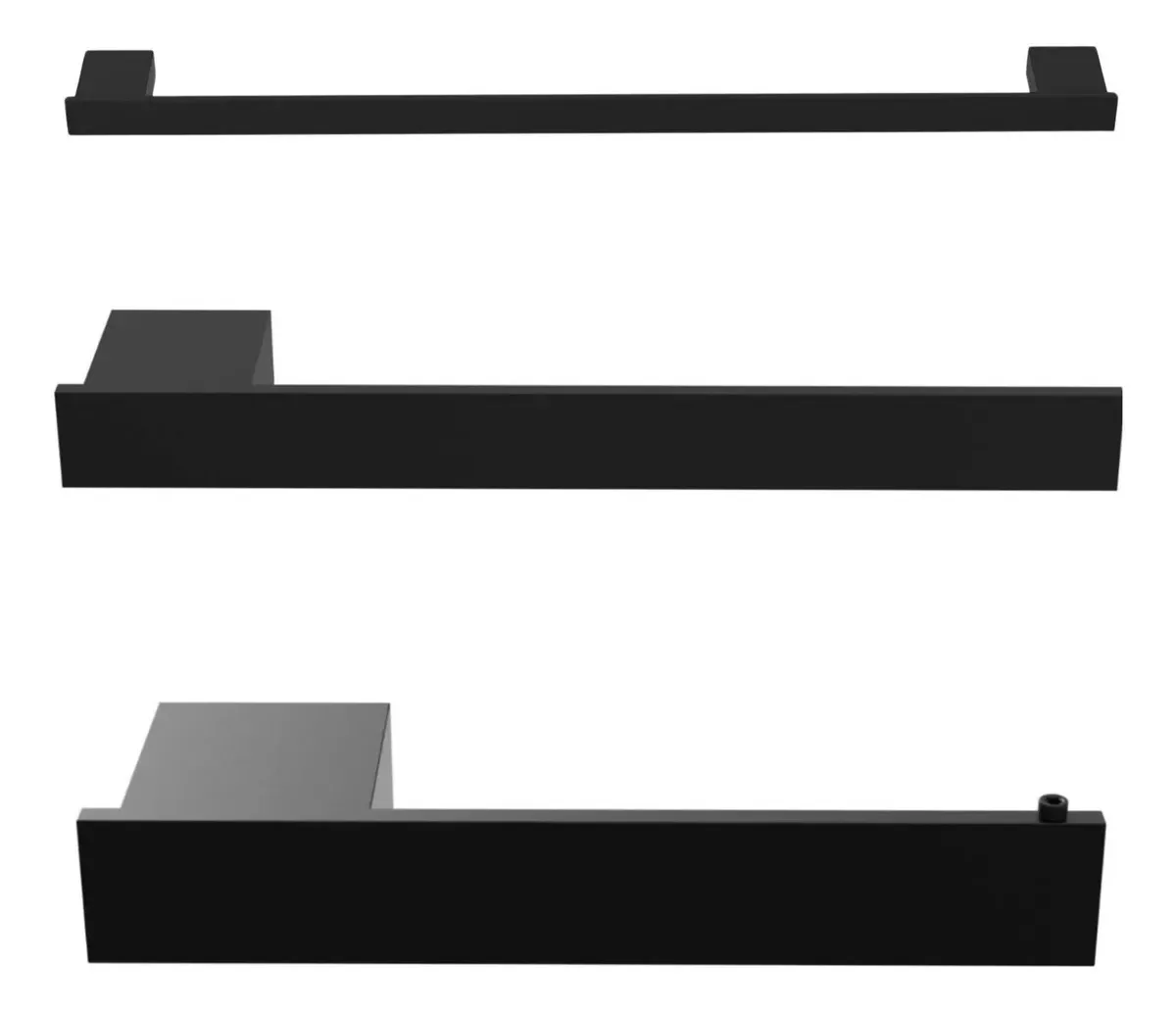 Kit Acessórios Para Banheiro 3 Peças Preto F.master