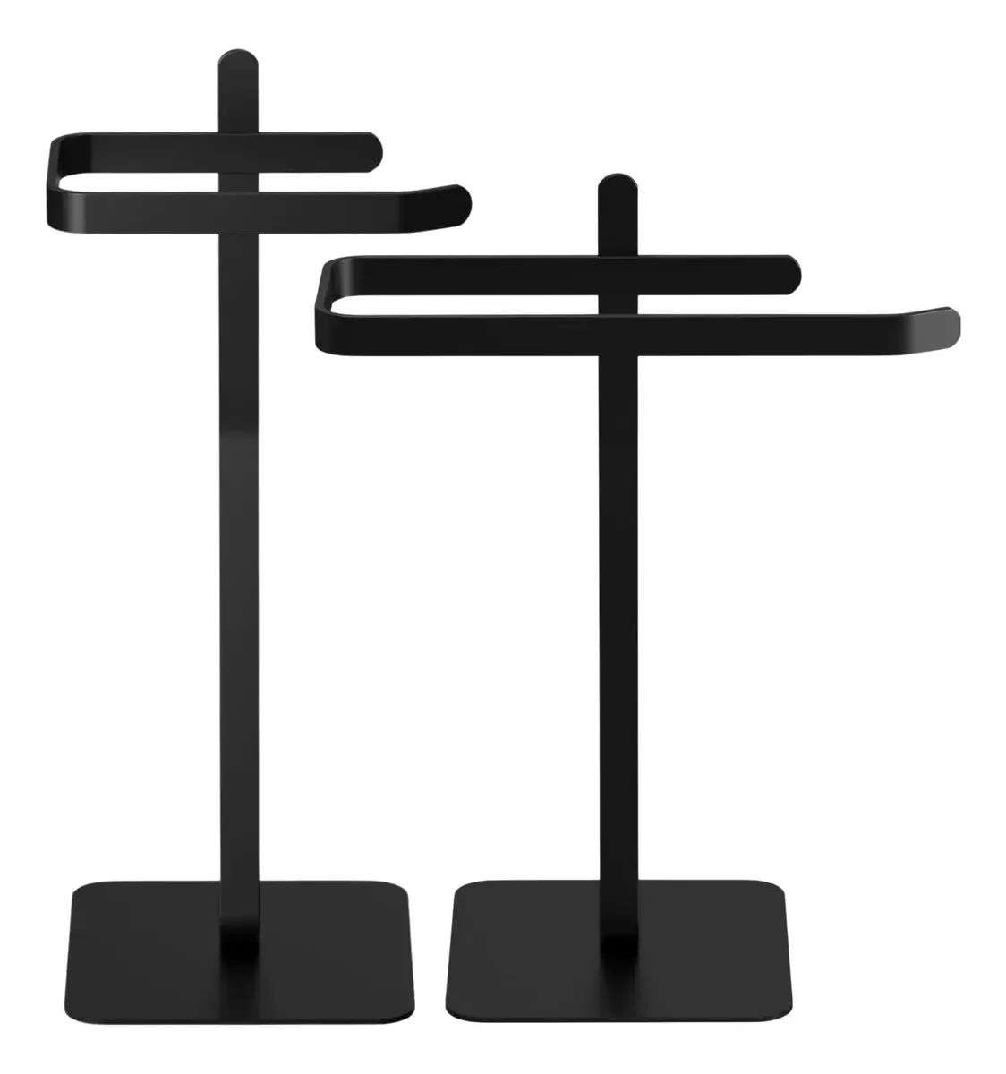 Kit Acessórios Para Banheiro Oslo Fassin Shop Com Porta Papel e Porta Toalha Preto