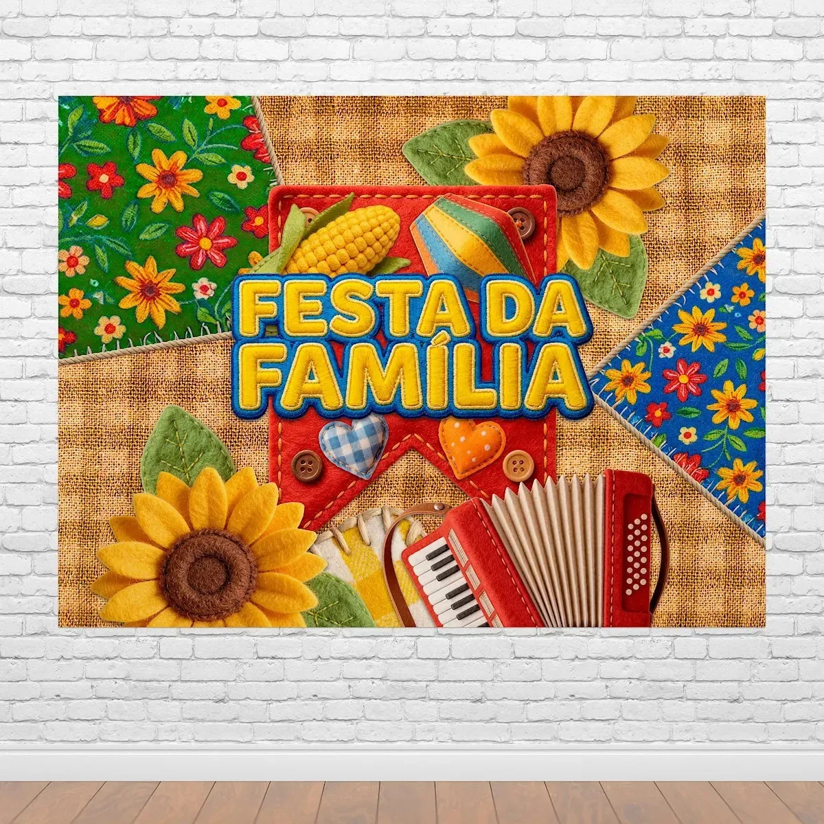 Painel Festa Junina Decoração Festa Da Família 2,00x1,50 Horizontal Em Tecido Sublimado Criatema