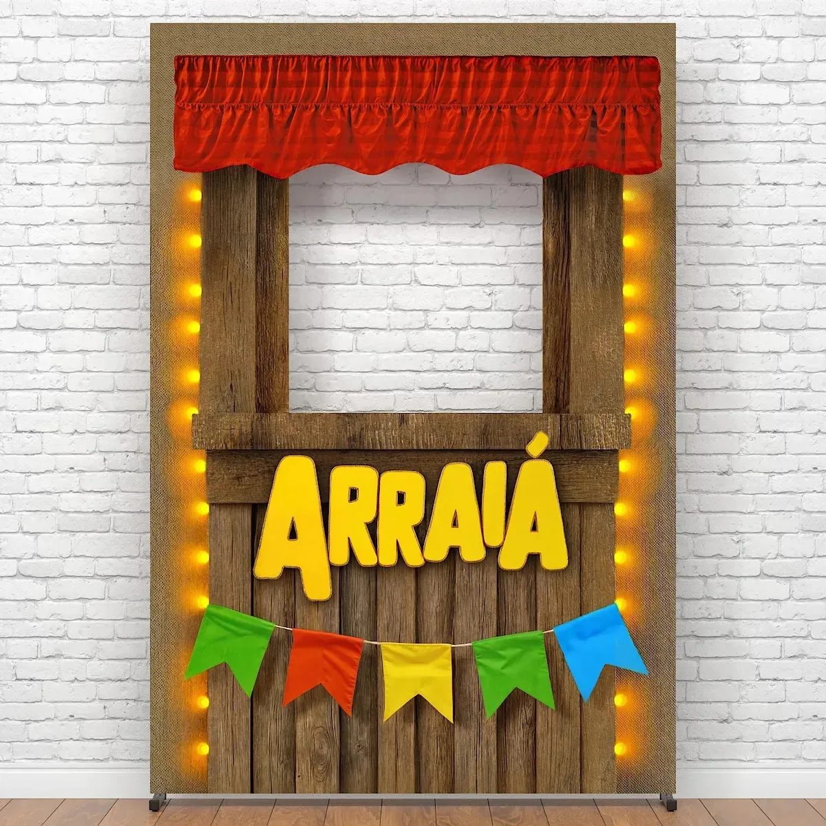 Painel Decorativo Arraiá Festa Junina Interativo 1,50x2,20m Para Fotos Sublimado Criatema