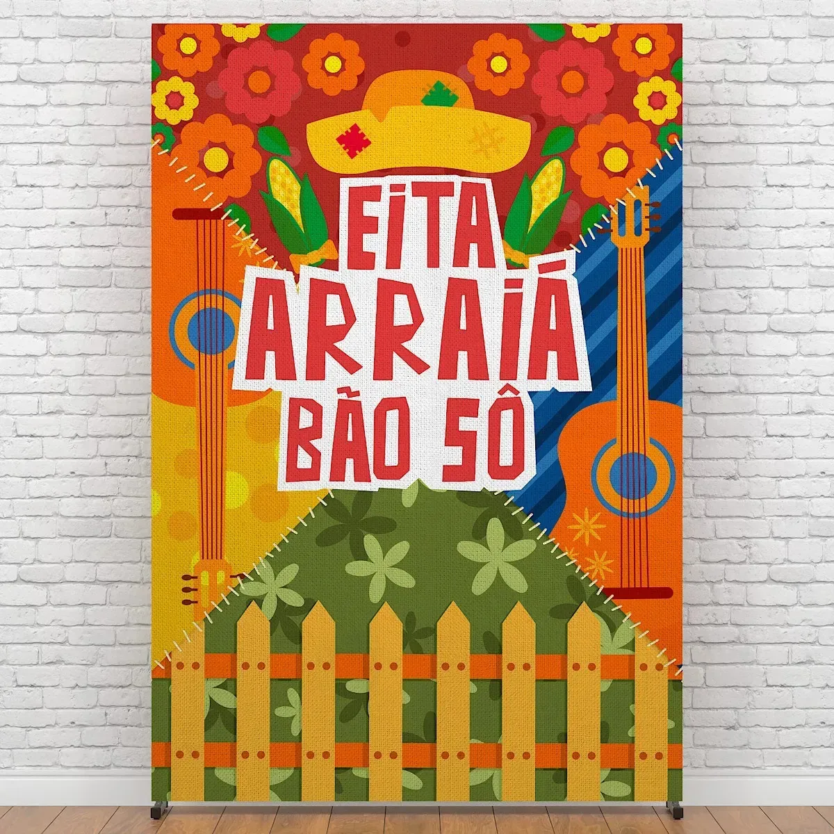 Painel Retangular Decoração Festa Junina Arraial 1,50x2,20m Em Tecido Sublimado Criatema