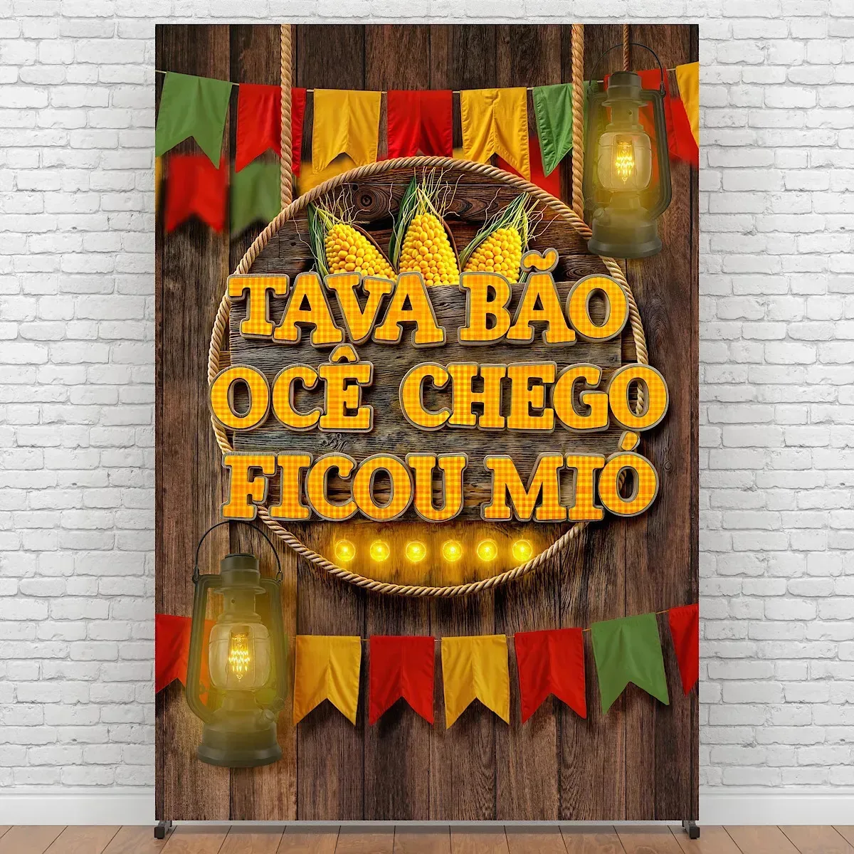 Painel Festa Retangular Decoração Festa Junina Vertical 1,50x2,20m Sublimado Em Tecido Criatema