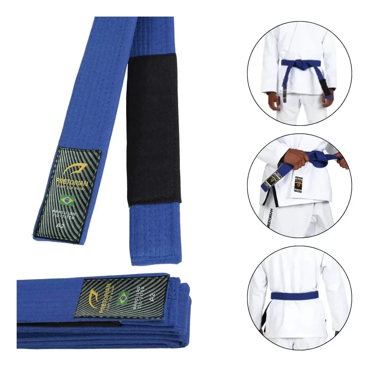 Faixa Para Jiu-jitsu Bjj P/ Treinos Pretorian - Resistente Cor Azul Tamanho A4