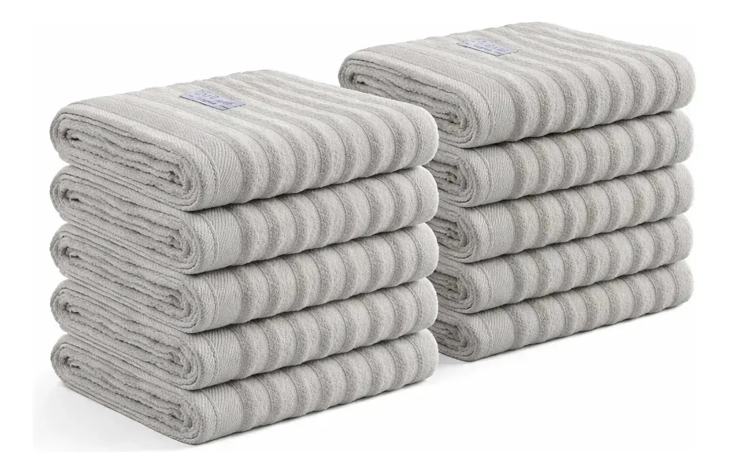 Kit 10 Toalhas Banho Aura 100% Algodão 520g/m² - Altihaus Bege