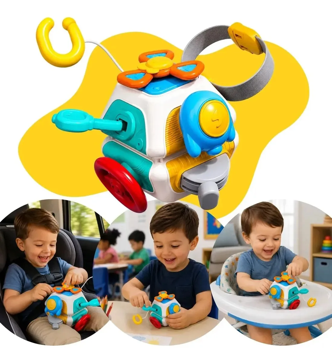 Cubo Brinquedo Sensorial Educativo Interativo Infantil Bebes Multicolor